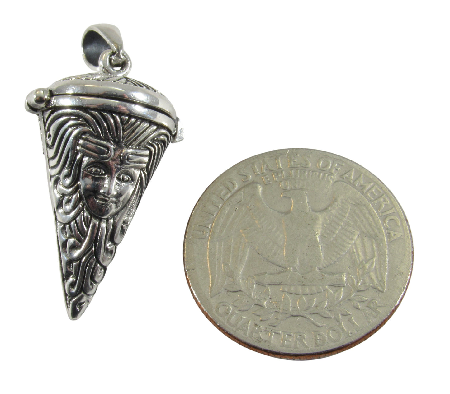 Goddess Pendulum Handcrafted in Solid 925 Sterling Silver with Hinged Lid Pendant for Spells & Potions
