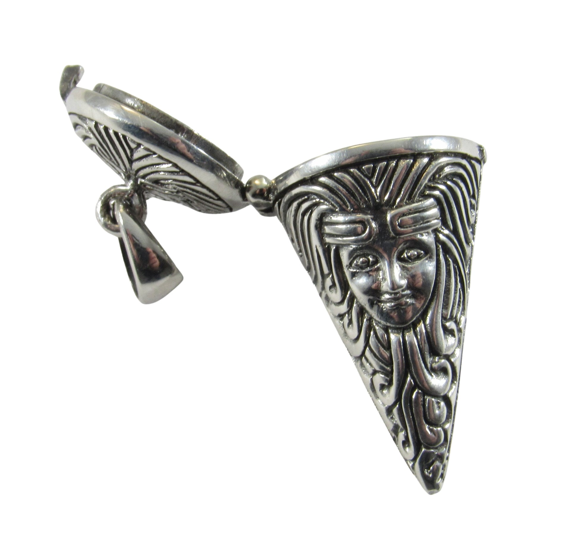 Goddess Pendulum Handcrafted in Solid 925 Sterling Silver with Hinged Lid Pendant for Spells & Potions