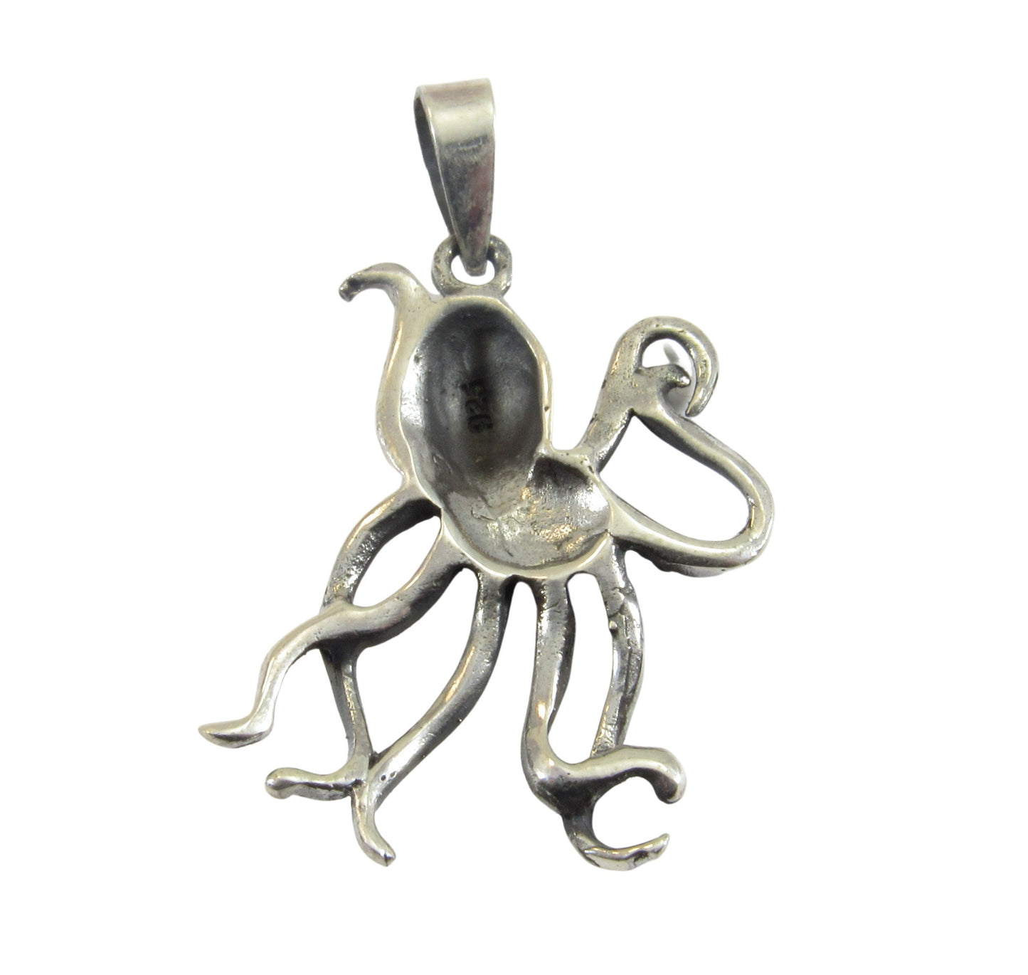 Solid 925 Sterling Silver Octopus Pendant - Nautical Sea Creature Necklace Charm - Ocean Animal Jewelry - Marine Life Gift for Her or Him