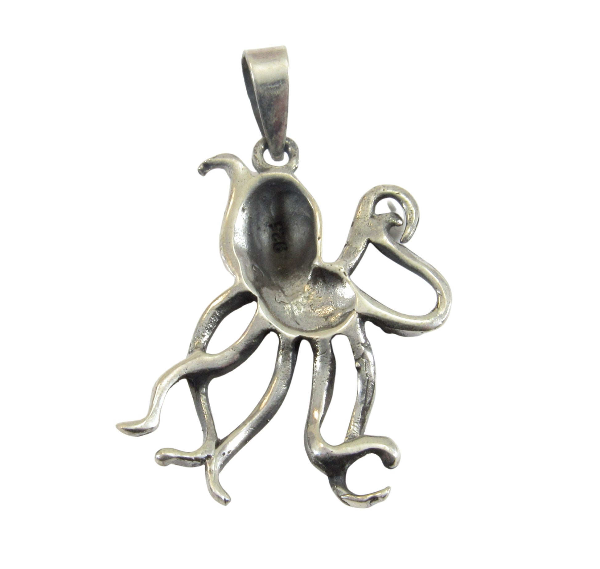 Solid 925 Sterling Silver Octopus Pendant - Nautical Sea Creature Necklace Charm - Ocean Animal Jewelry - Marine Life Gift for Her or Him