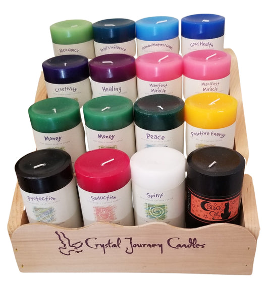 Reiki Charged 3x6 Herbal Magic Intention Candles, Scented Manifestation Candle, Thick Pillar Candle, Natural Altar Ritual Candle 21 Scents