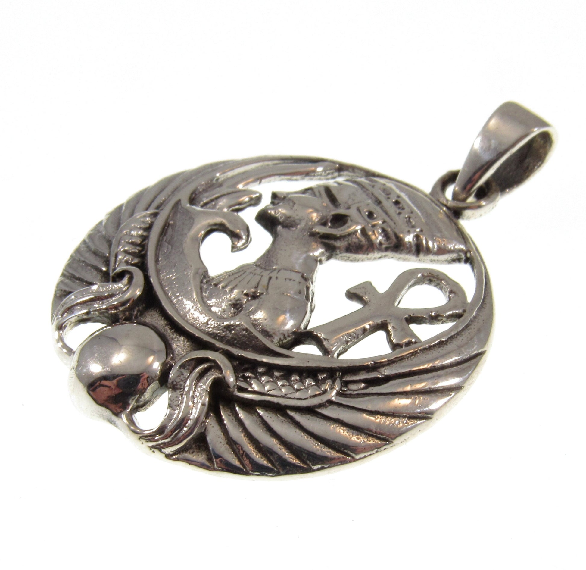 Solid 925 Sterling Silver Ancient Egyptian Queen NEFERTITI Pendant, Wife of Pharaoh Akhenaton