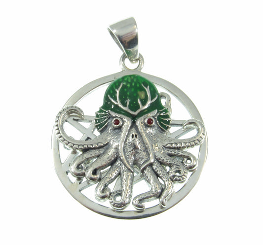 Solid 925 Sterling Silver Mythic Cthulhu by Oberon Zell Pendant, H.P. Lovecraft's fictional cosmic entity