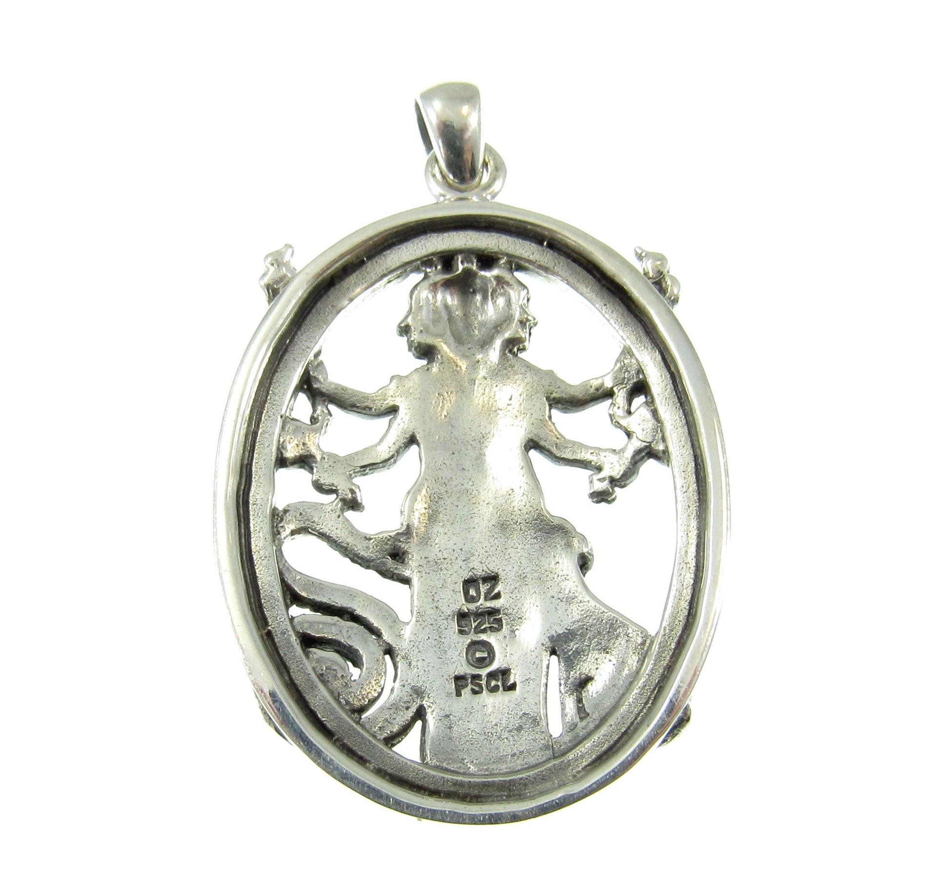 Solid 925 Sterling Silver Hecate Goddess Pendant, Ancient Greek Goddess of Magic & Spells Magic Amulet