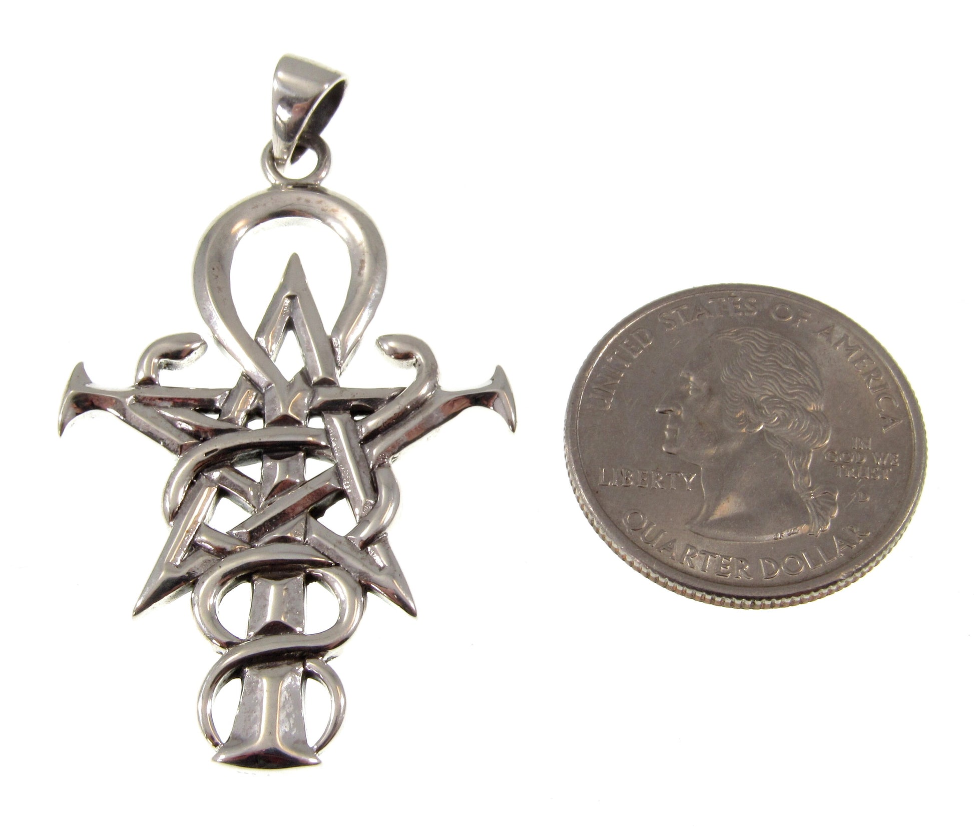 Solid 925 Sterling Silver Penkhaduce Symbol of Wizardry Pendant by Oberon Zell Ravenheart, Sigil of Wizardry and The Grey School
