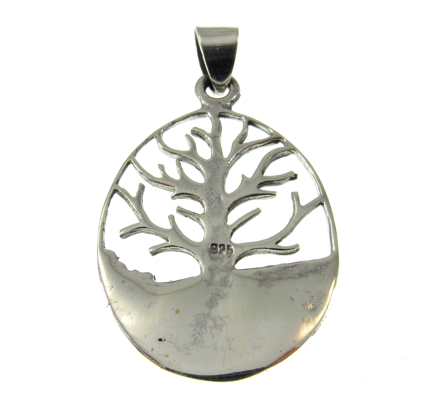Handcrafted Solid 925 Sterling Silver Etched Engraved Celtic Tree of Life Carved Out Yggdrasil Pendant