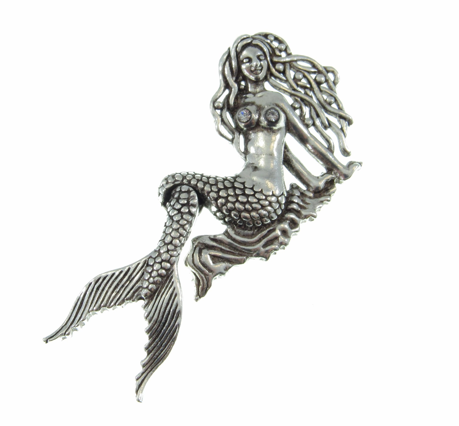 Solid 925 Sterling Silver Movable Poseable Mermaid Slide Pendant, Tail Moves, Handcrafted Articulated Atargatis Goddess