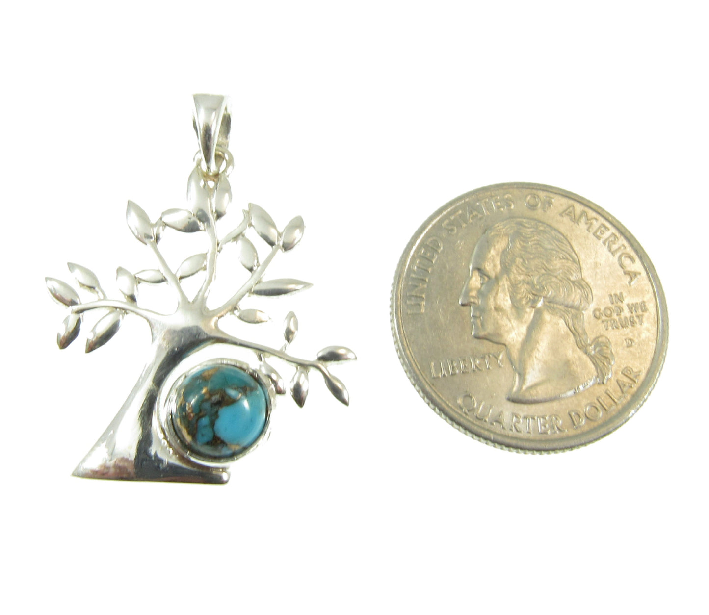 Solid 925 Sterling Silver Tree of Life Pendant With Gemstone Cabochon, Handcrafted Yggdrasil Jewelry, Onyx Moonstone or Turquoise