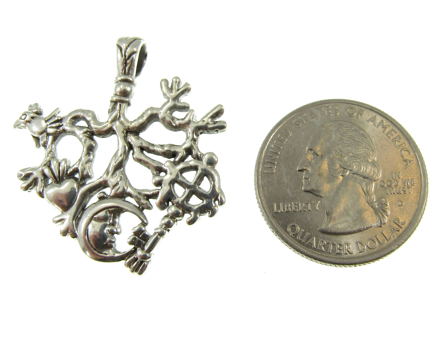 Solid 925 Sterling Silver Cimaruta Witch Pendant, Italian Talisman, Ward off the Evil Eye, Neopagan Amulet Pendant