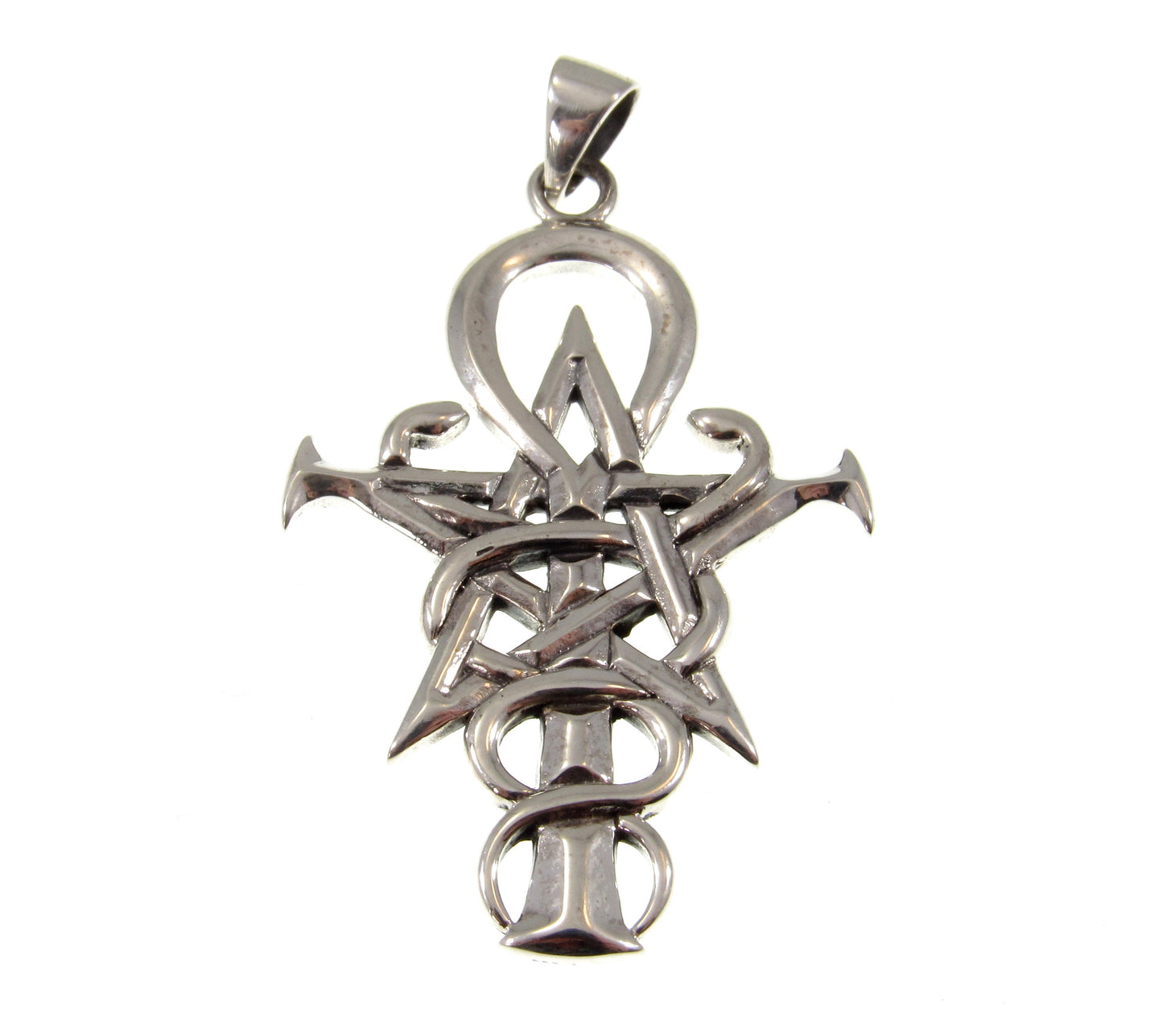 Solid 925 Sterling Silver Penkhaduce Symbol of Wizardry Pendant by Oberon Zell Ravenheart, Sigil of Wizardry and The Grey School