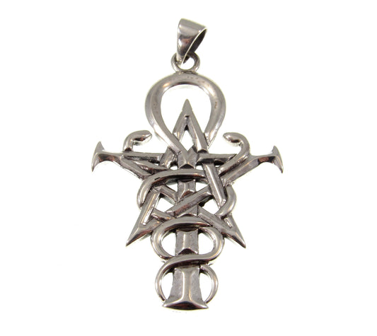 Solid 925 Sterling Silver Penkhaduce Symbol of Wizardry Pendant by Oberon Zell Ravenheart, Sigil of Wizardry and The Grey School