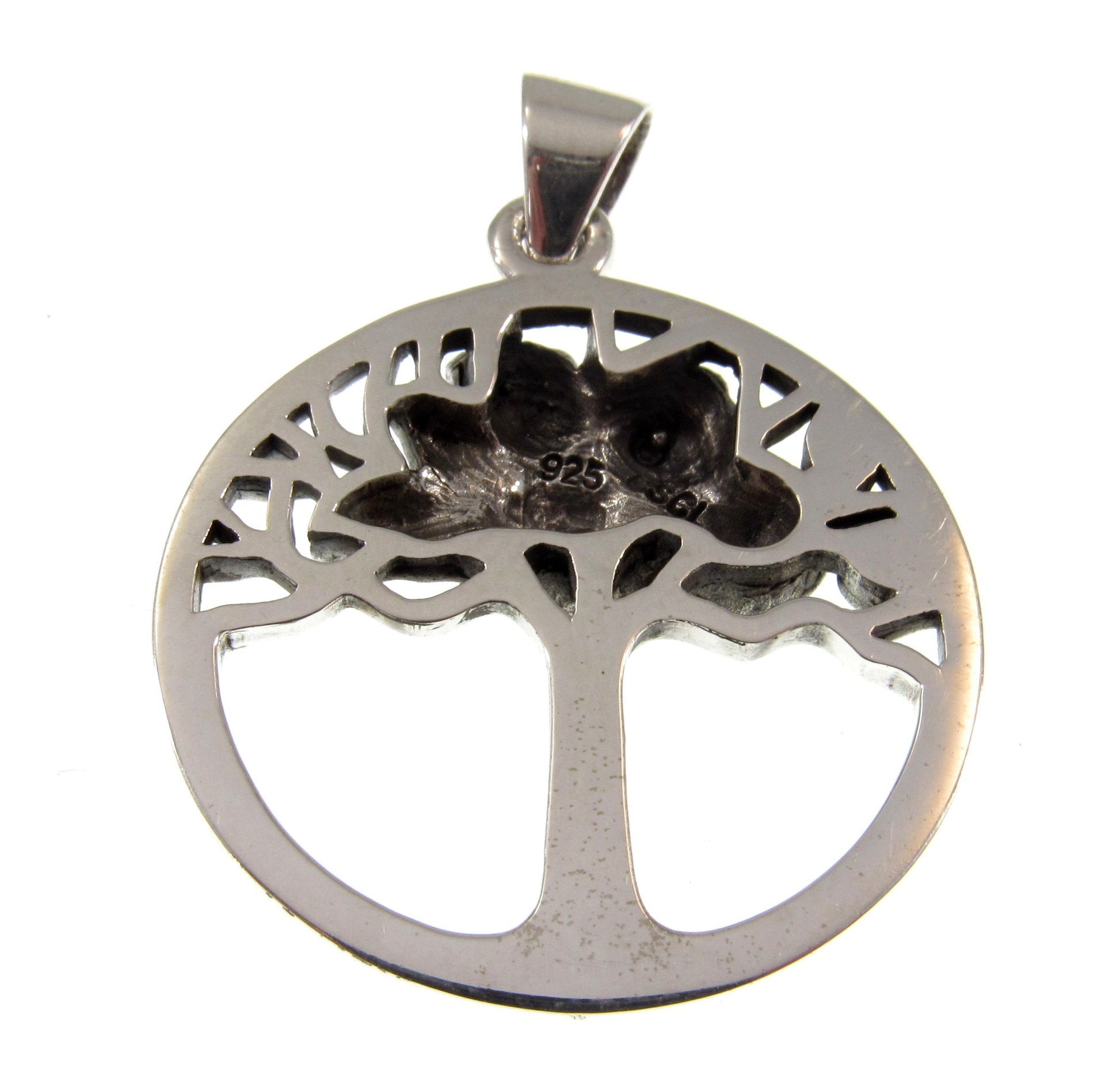 Solid 925 Sterling Silver Tree of Life With Roses Pendant, Handcrafted Yggdrasil Jewelry, Cycle of Life Symbol of the Afterlife