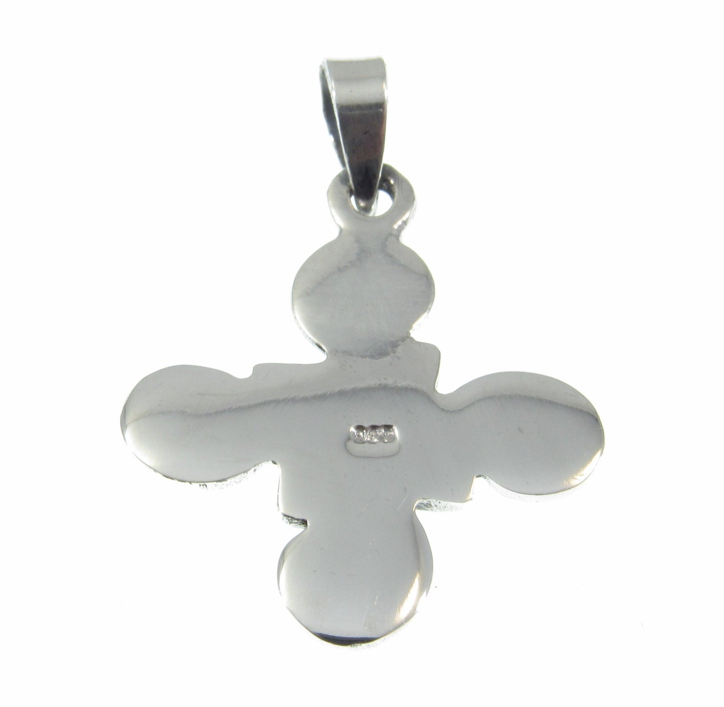 Solid 925 Sterling Silver Celtic Quadskelion Quadruple Spiral Pendant, Quaternary Knot, Irish Gaelic Jewelry