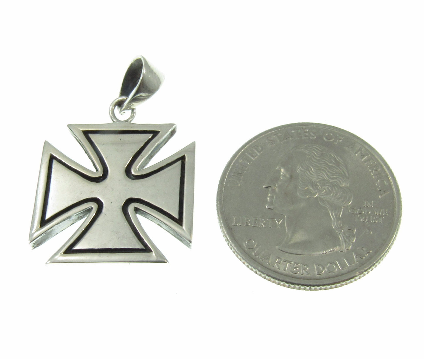 Solid 925 Sterling Silver Croix Pattee (Patty) Iron Cross Pendant Masonic Freemason Cross, Choose Small, Medium or Large