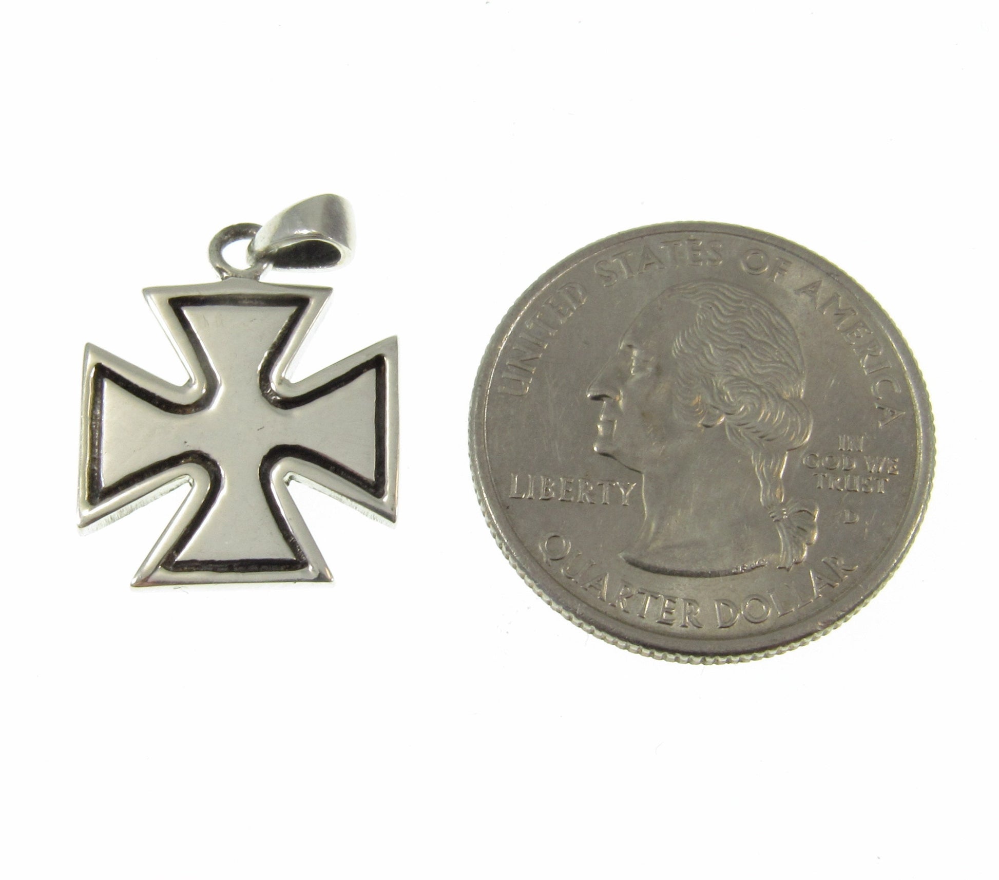 Solid 925 Sterling Silver Croix Pattee (Patty) Iron Cross Pendant Masonic Freemason Cross, Choose Small, Medium or Large