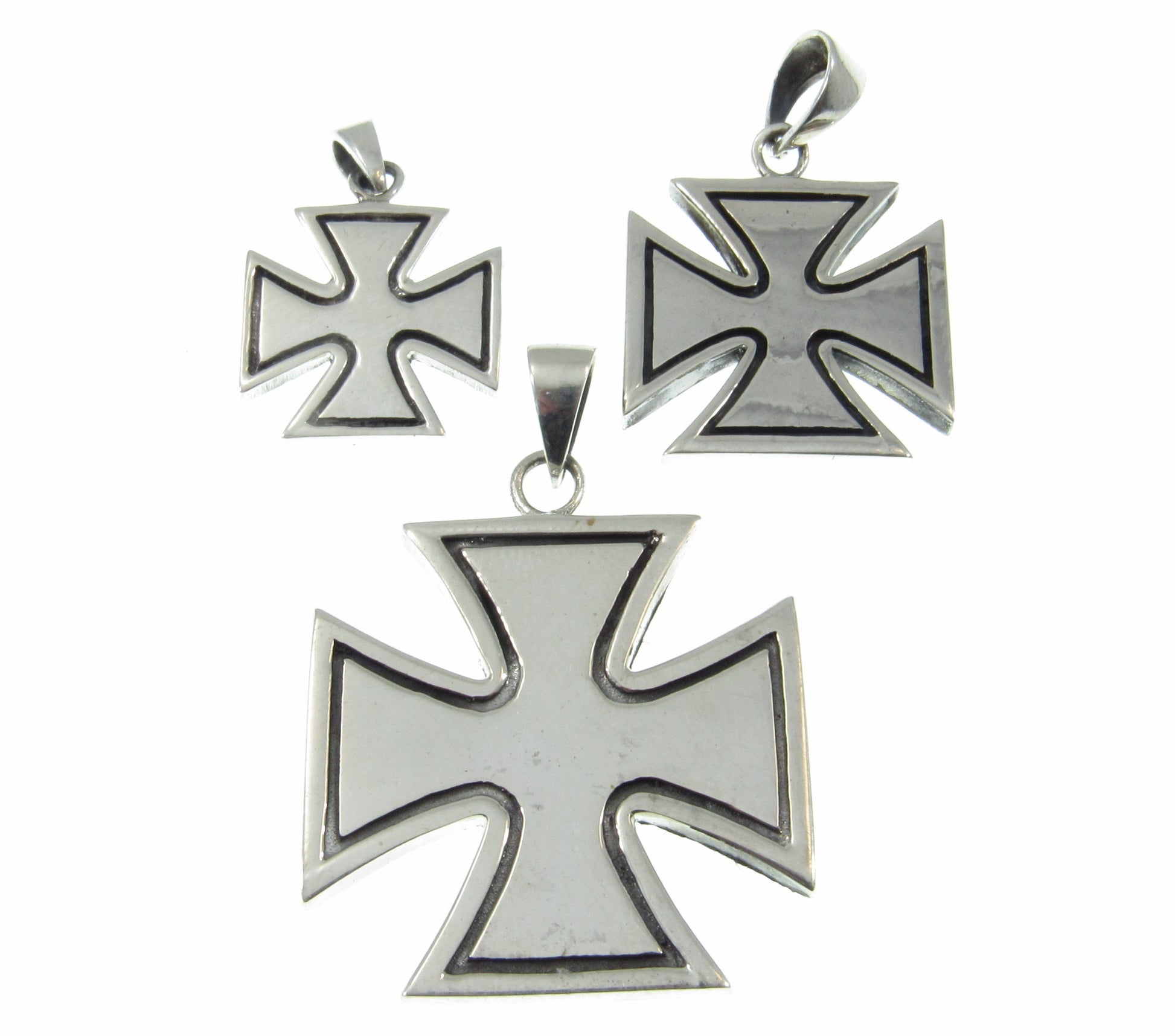 Solid 925 Sterling Silver Croix Pattee (Patty) Iron Cross Pendant Masonic Freemason Cross, Choose Small, Medium or Large