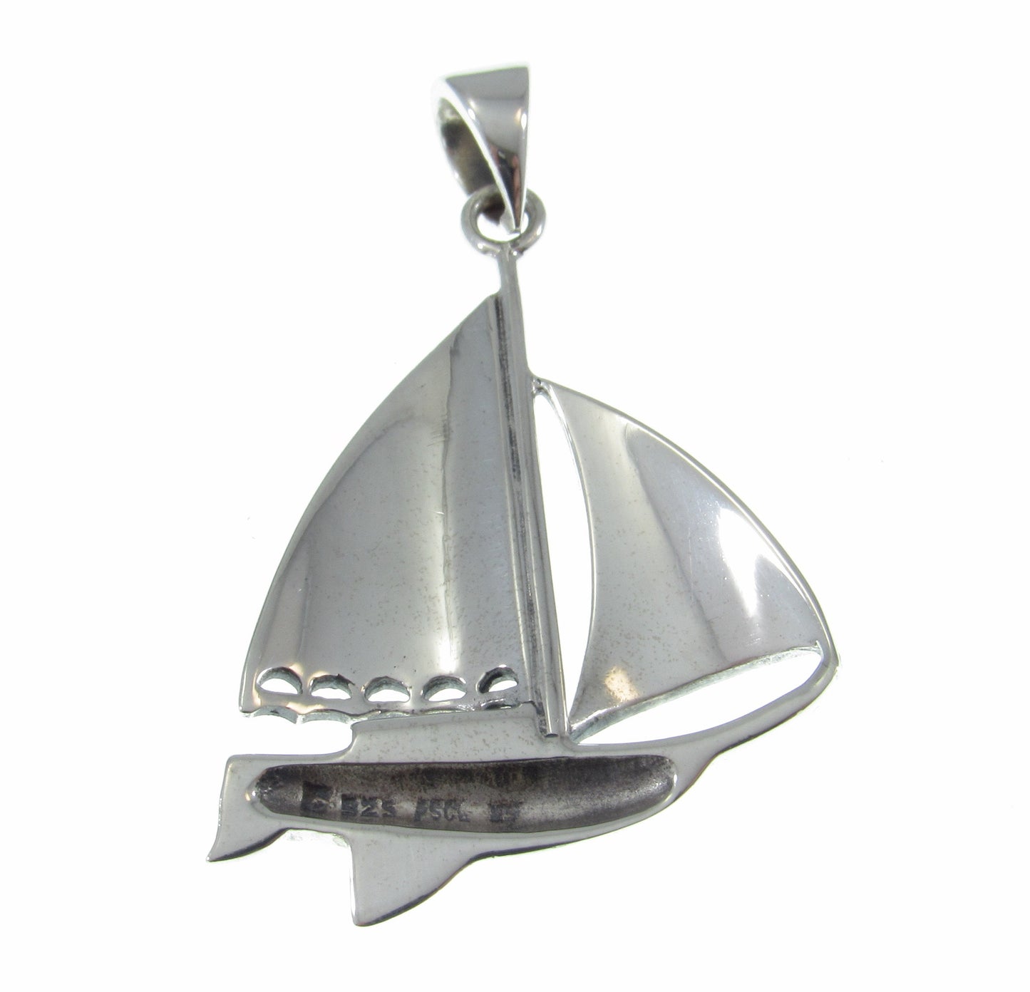 Solid 925 Sterling Silver Enjoy Sailing Sailboat Pendant, Nautical Interest