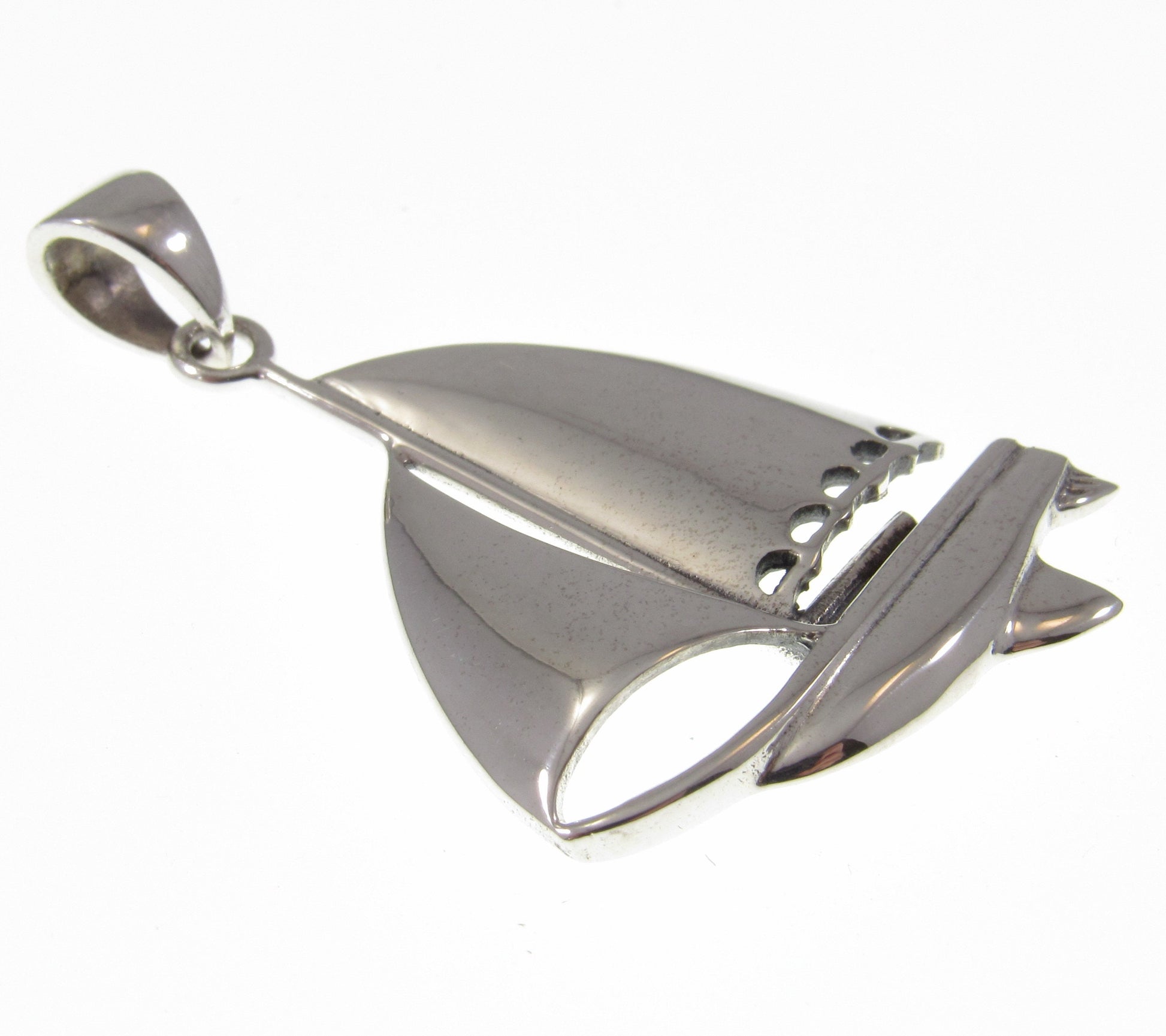 Solid 925 Sterling Silver Enjoy Sailing Sailboat Pendant, Nautical Interest