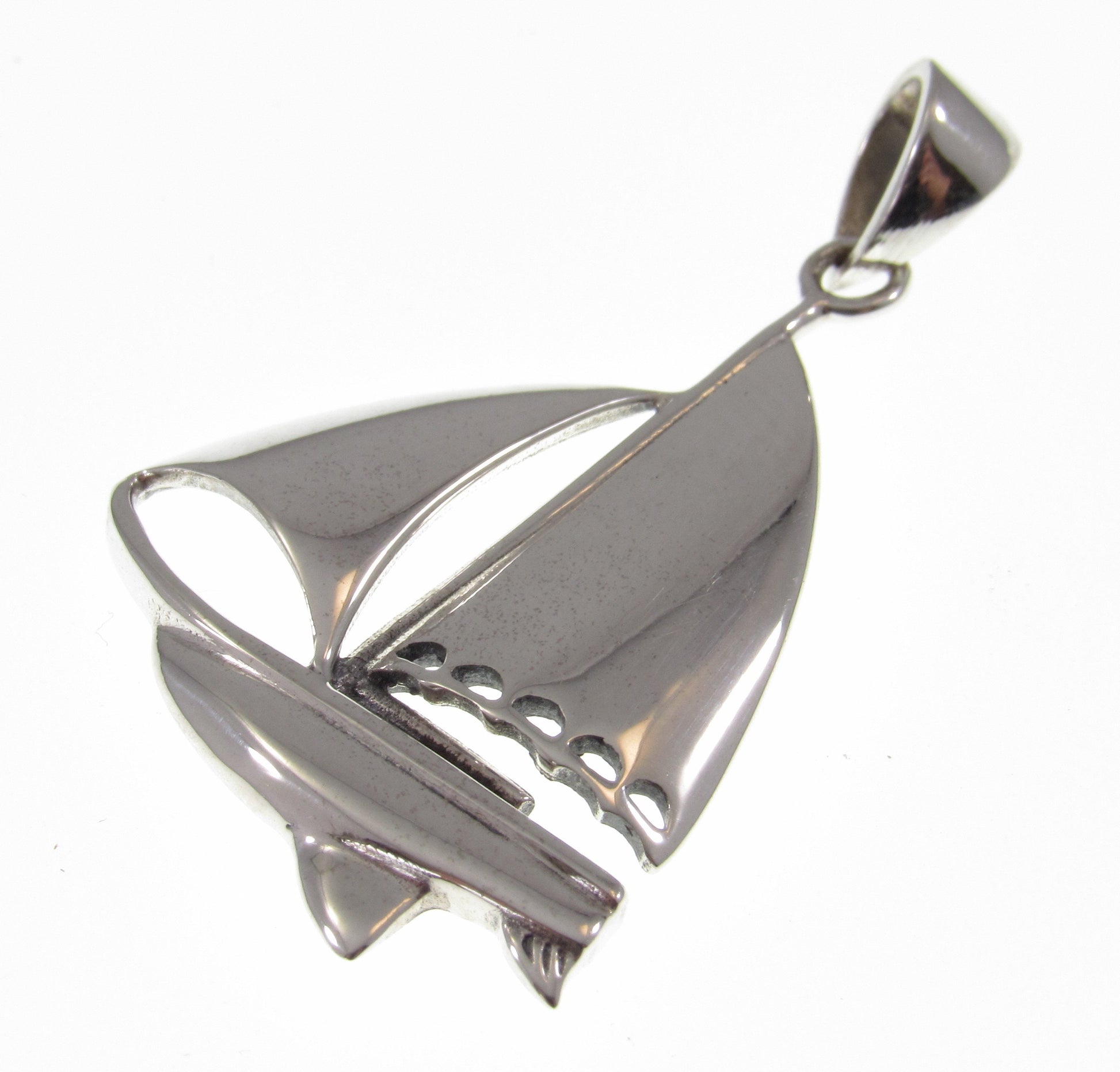 Solid 925 Sterling Silver Enjoy Sailing Sailboat Pendant, Nautical Interest