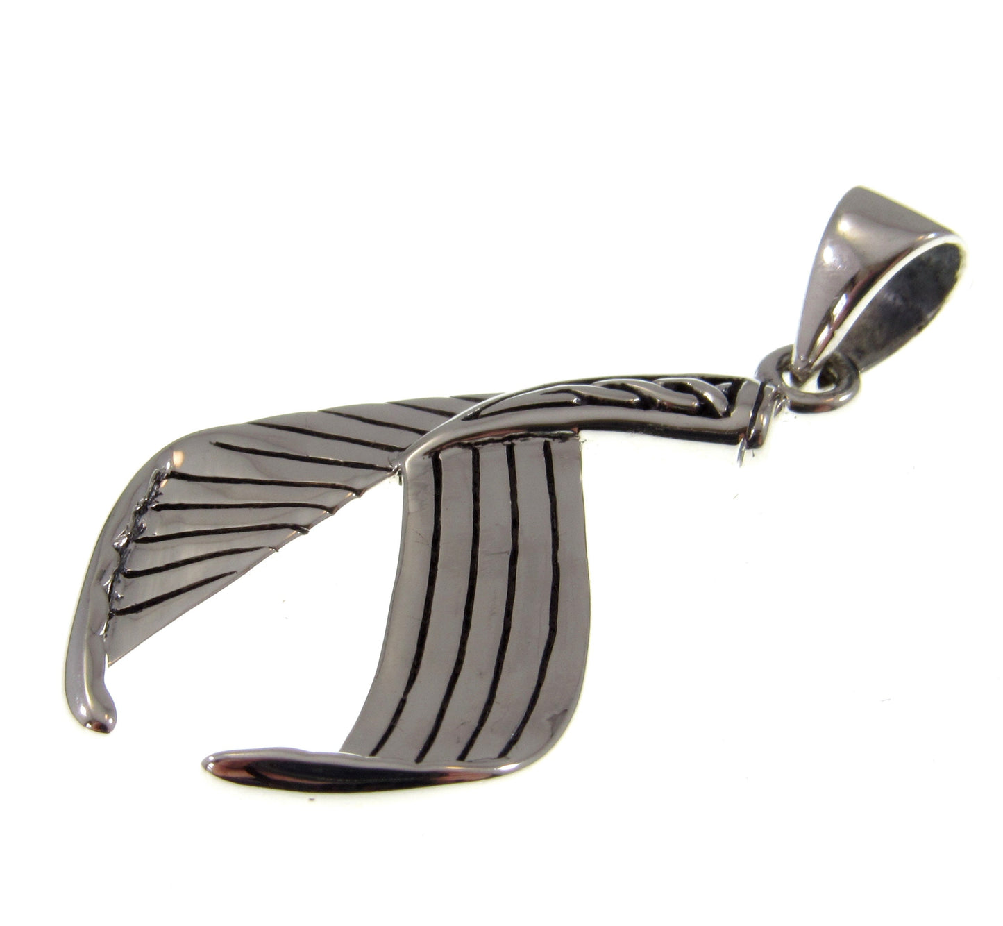 Solid 925 Sterling Silver Celtic Knot Mermaid Tail Pendant, Handcrafted Fish Tail