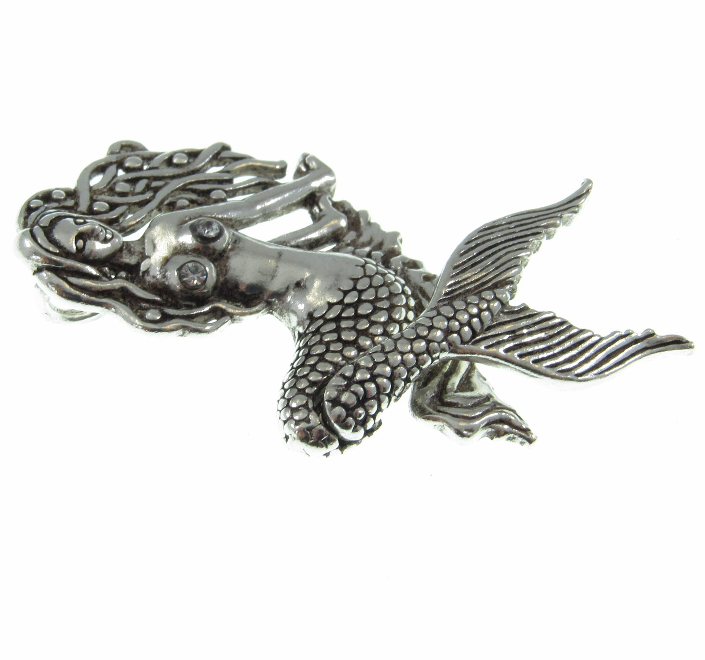 Solid 925 Sterling Silver Movable Poseable Mermaid Slide Pendant, Tail Moves, Handcrafted Articulated Atargatis Goddess