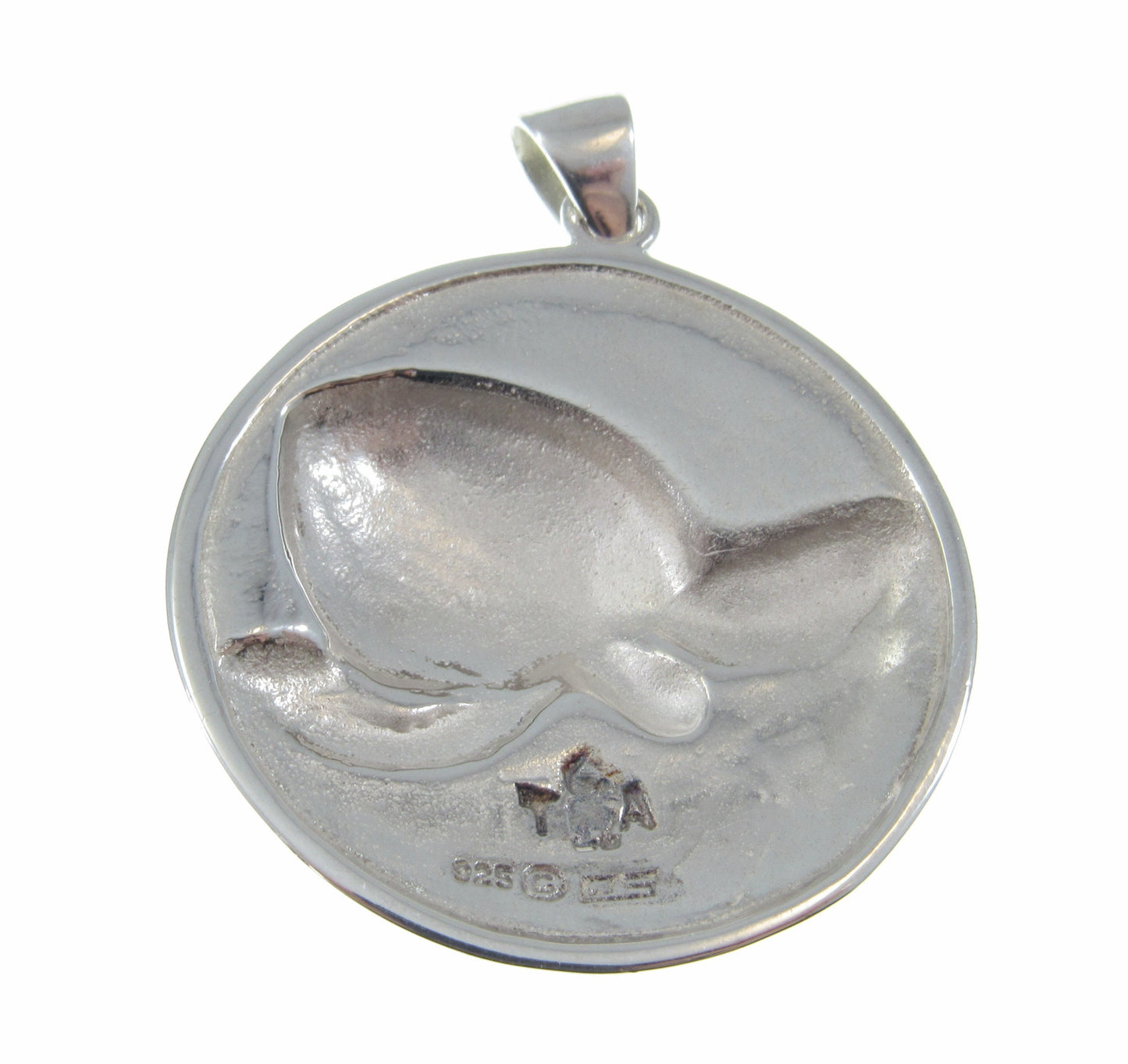 Solid 925 Sterling Silver Navy Blue Enamel Turtle Pendant, Spirit Animal Jewelry by Artist Ted Andrews, Handcrafted Protection Symbol