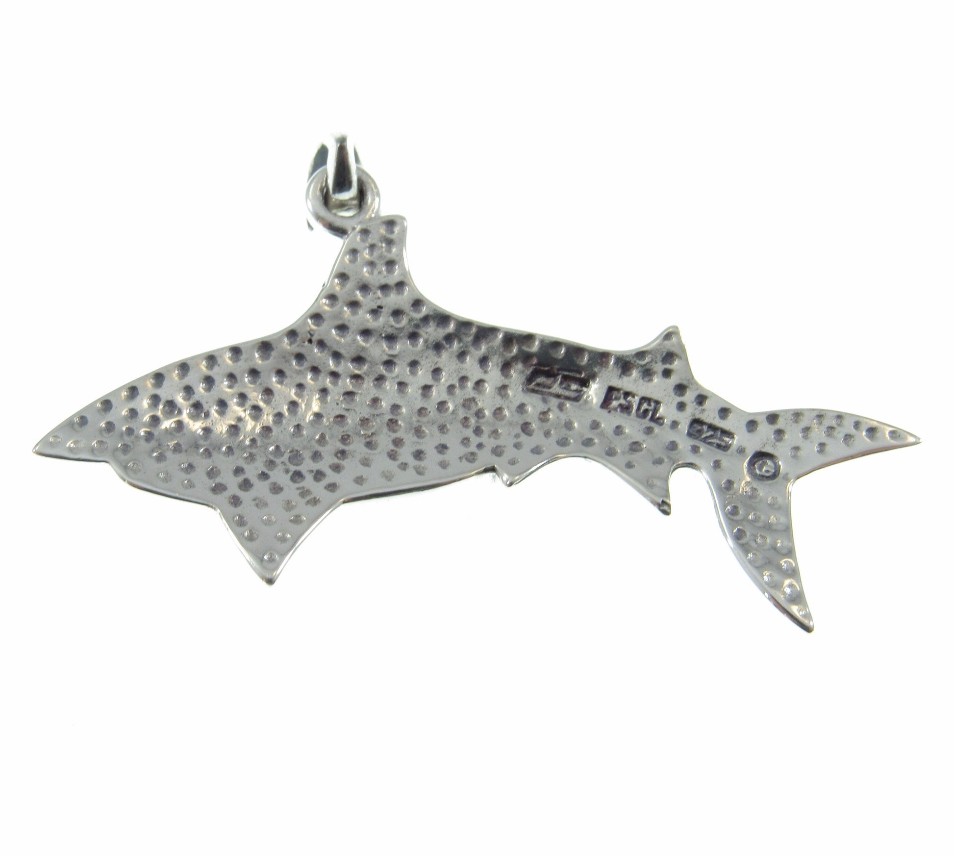 Solid 925 Sterling Silver Aboriginal Shark Pendant, Handcrafted Sea Ocean Life Jewelry, Choose Plain or Enamel, Nautical Gift Idea