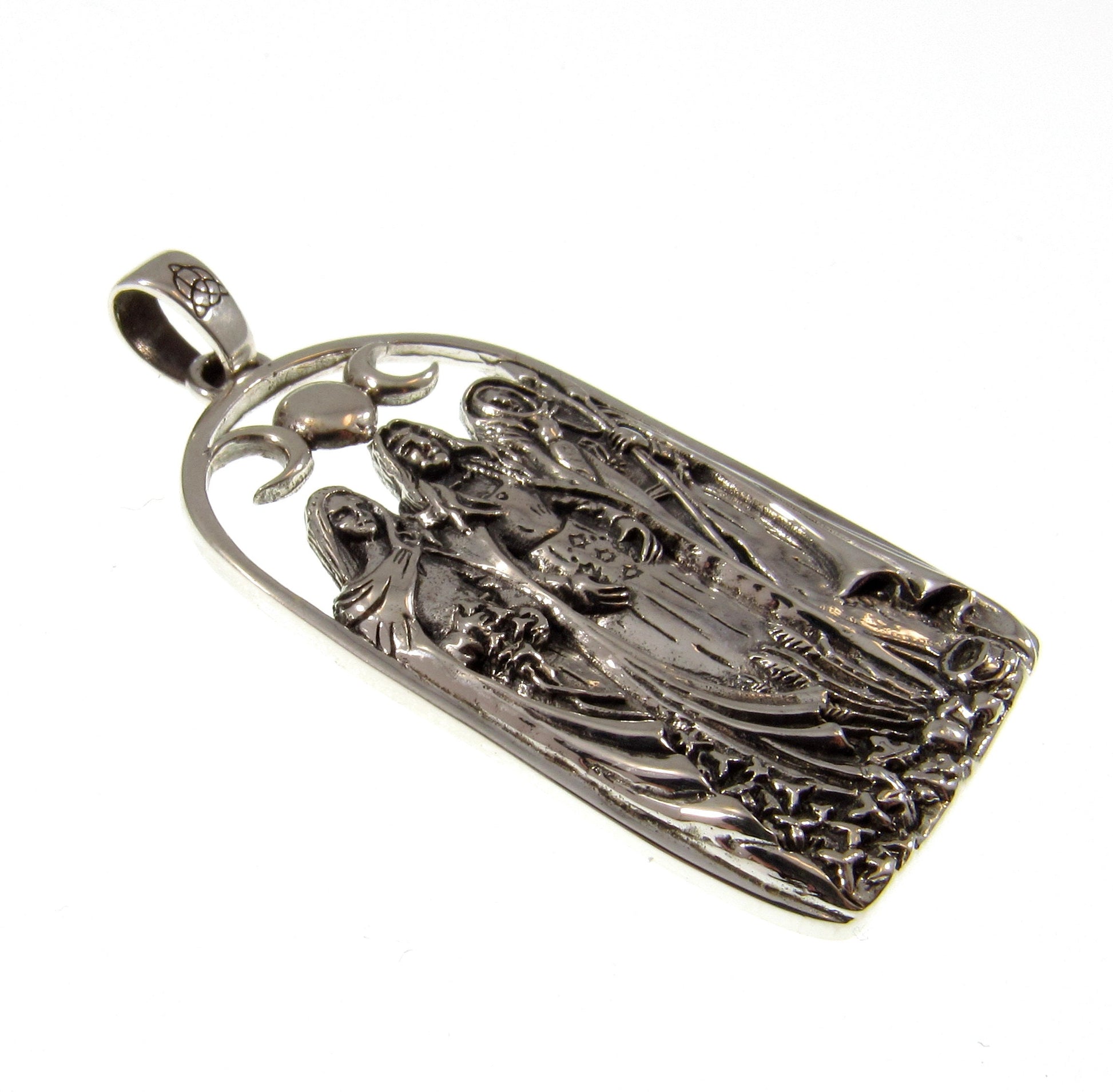 Solid 925 Sterling Silver Triple Goddess Pendant Designed by High Priestess Mickie Mueller, Neopagan Pendant