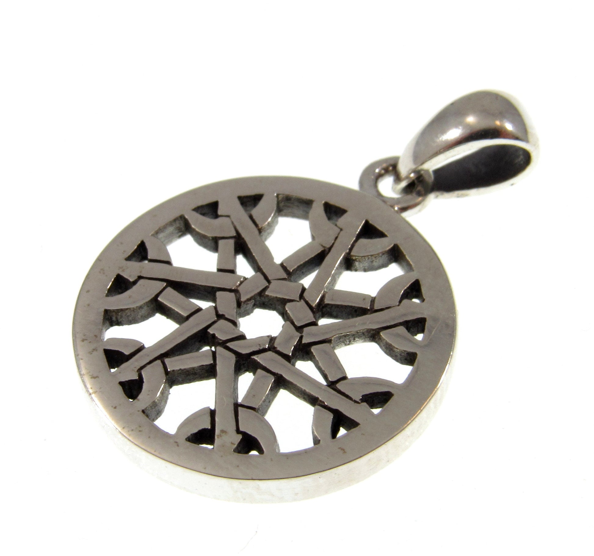 Solid 925 Sterling Silver Small The Magickal 7 Pointed Elvin Fairy Star Pendant, Faery Heptagram Amulet