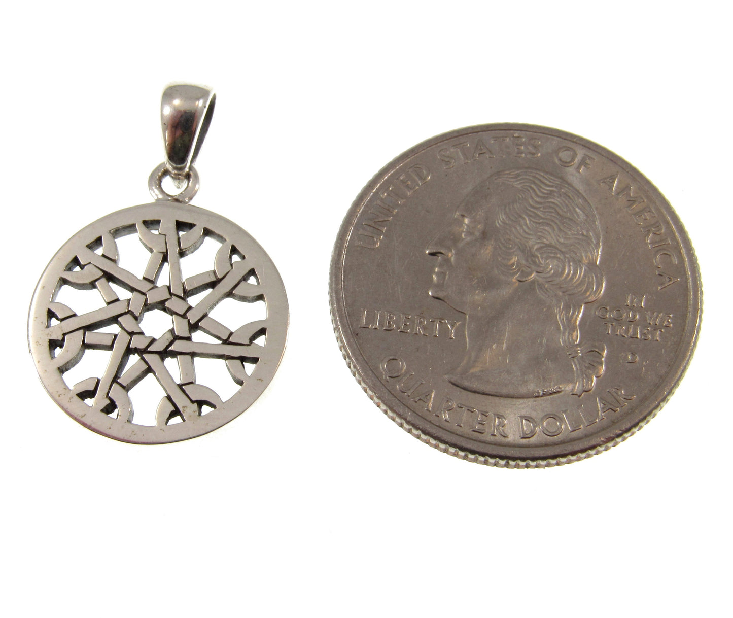 Solid 925 Sterling Silver Small The Magickal 7 Pointed Elvin Fairy Star Pendant, Faery Heptagram Amulet