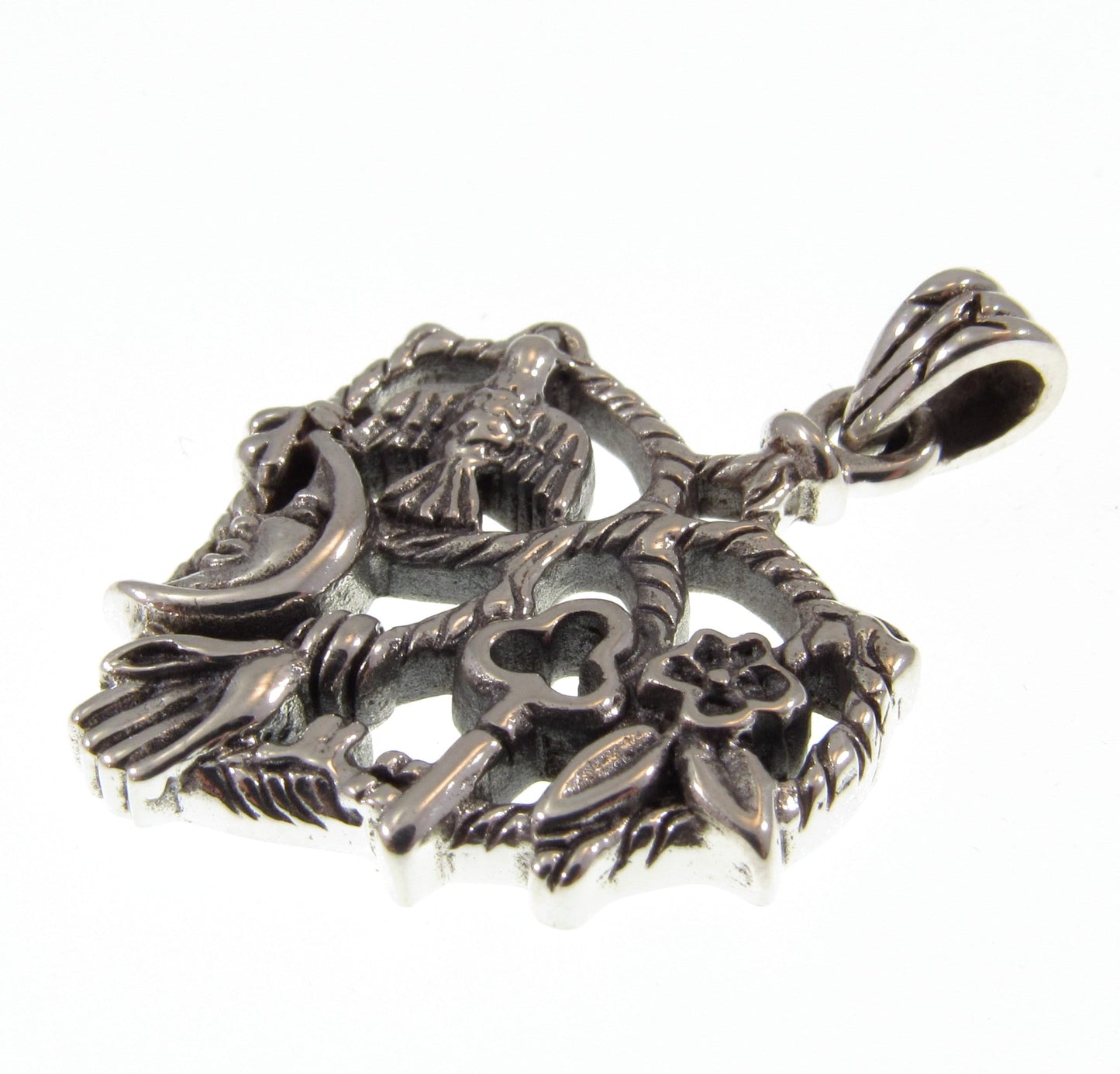 Solid 925 Sterling Silver Cast Your Cimaruta Italian Witch Pendant, Handcrafted Neopagan Magick Amulet, Wiccan Talisman, Witchy Gift Idea