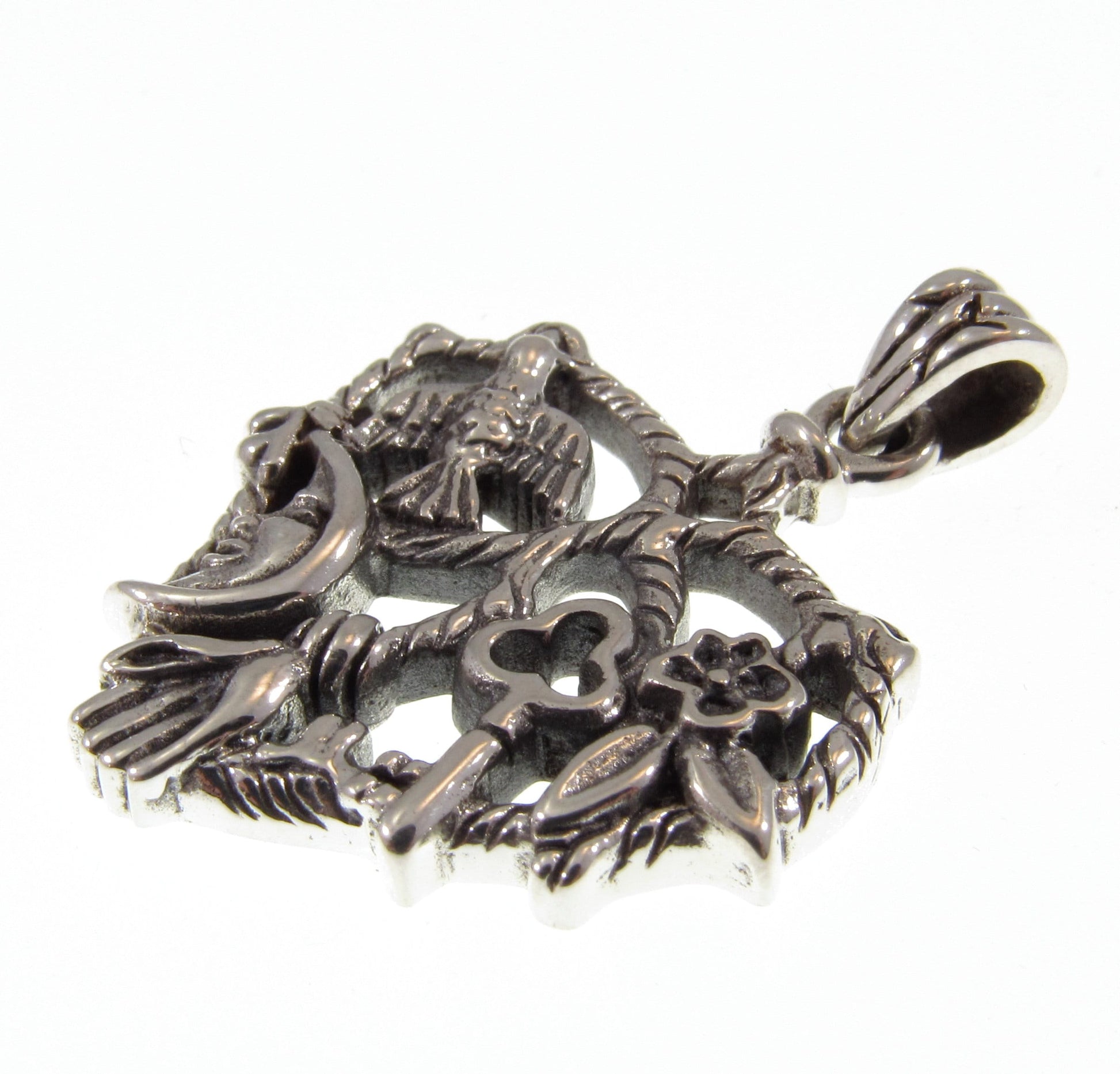 Solid 925 Sterling Silver Cast Your Cimaruta Italian Witch Pendant, Handcrafted Neopagan Magick Amulet, Wiccan Talisman, Witchy Gift Idea