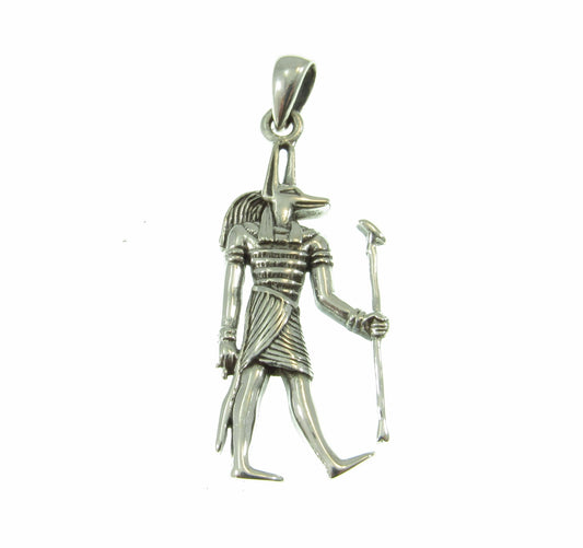 Solid 925 Sterling Silver Ancient Egyptian God ANUBIS Pendant, God of the Afterlife, Patron Deity of Lost Souls