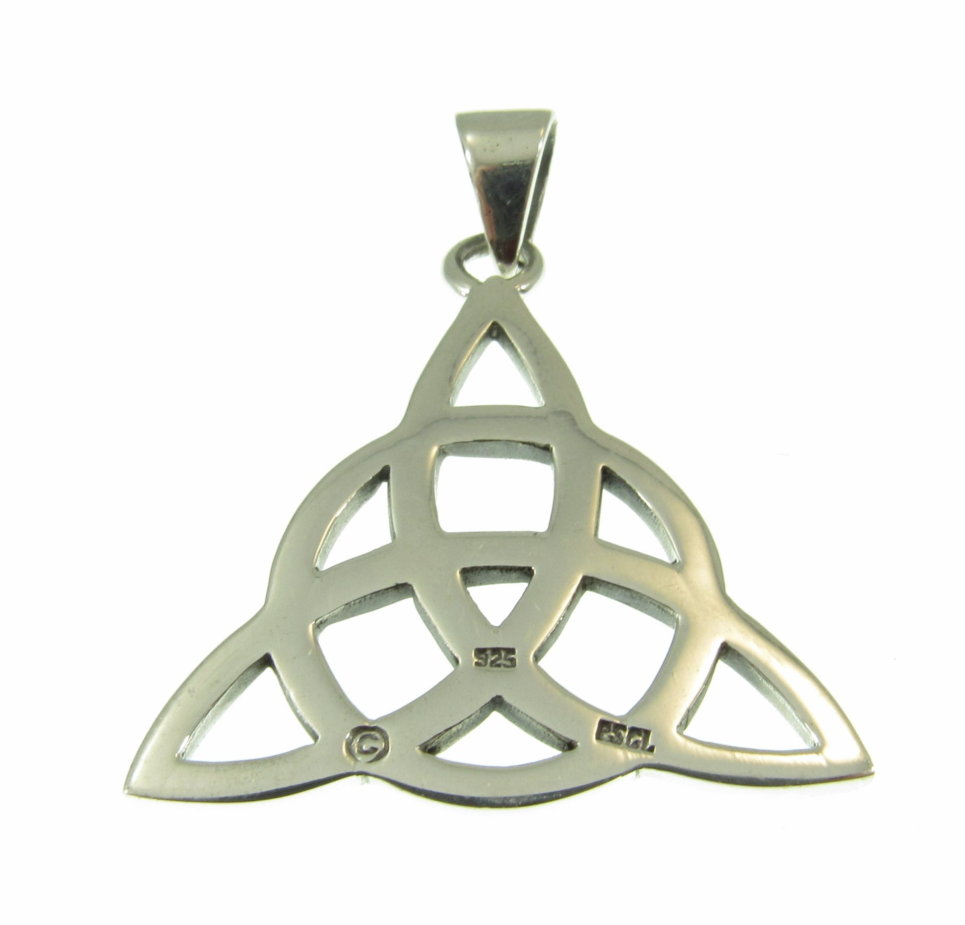 Solid 925 Sterling Silver Trinity Knot Pendant, Divine Power of the Triquetra Symbol, Handcrafted Neopagan Amulet, Wiccan Talisman Jewelry