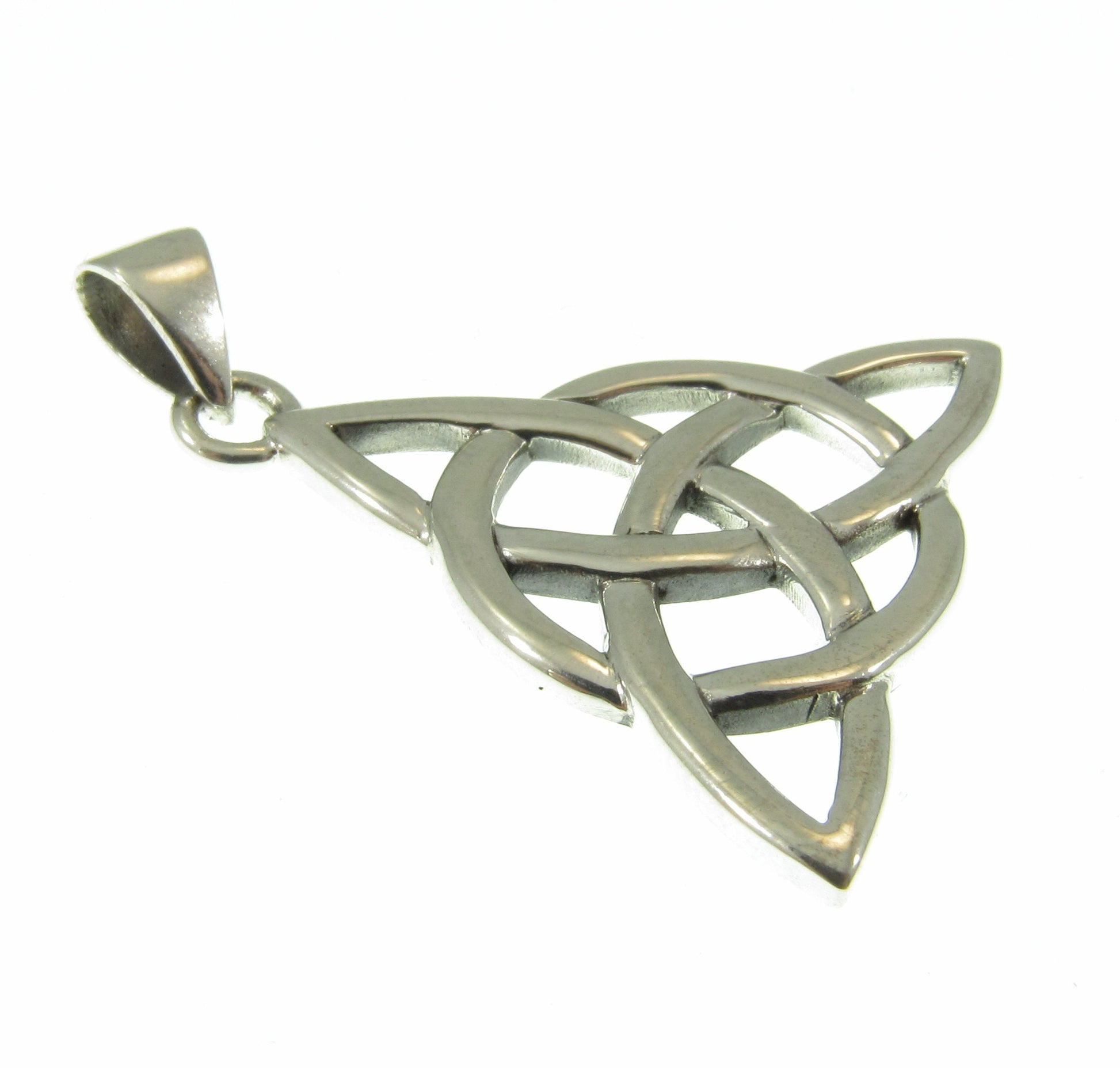 Solid 925 Sterling Silver Trinity Knot Pendant, Divine Power of the Triquetra Symbol, Handcrafted Neopagan Amulet, Wiccan Talisman Jewelry