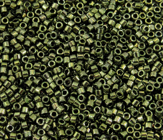 DB0011 11/0 Miyuki Metallic Olive Delica Seed Beads, 5 Grams Tube, 25 Grams Bag, DB11, DB-11 Japanese Glass Delicas for Jewelry Making