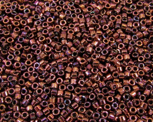 DB0012 11/0 Miyuki Metallic Dark Raspberry Delica Seed Beads, 5 Grams Tube, 25 Grams Bag, DB12, DB-0012 Japanese Glass Delicas for Jewelry