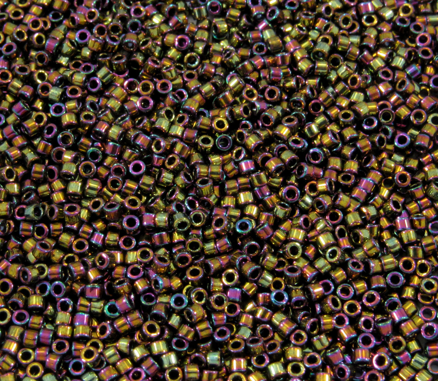 DB0023 11/0 Miyuki Metallic Gold Iris Delica Seed Beads, 5 Grams Tube, 25 Grams Bag, DB23, DB-0023 Japanese Glass Delicas for Jewelry Making