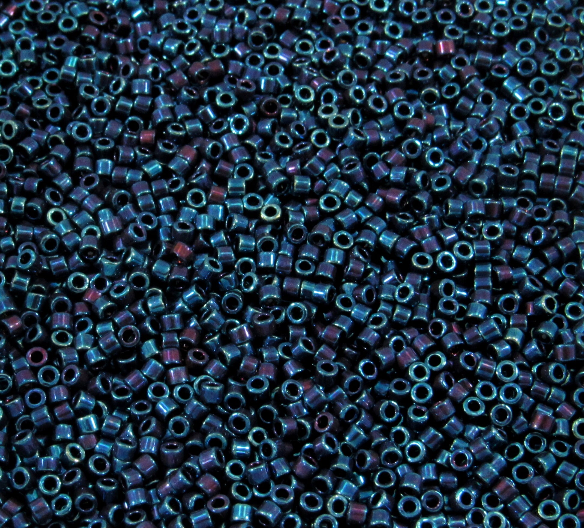 DB0025 11/0 Miyuki Metallic Blue Iris Delica Seed Beads, 5 Grams Tube, 25 Grams Bag, DB25, DB-0025 Japanese Glass Delicas for Jewelry Making