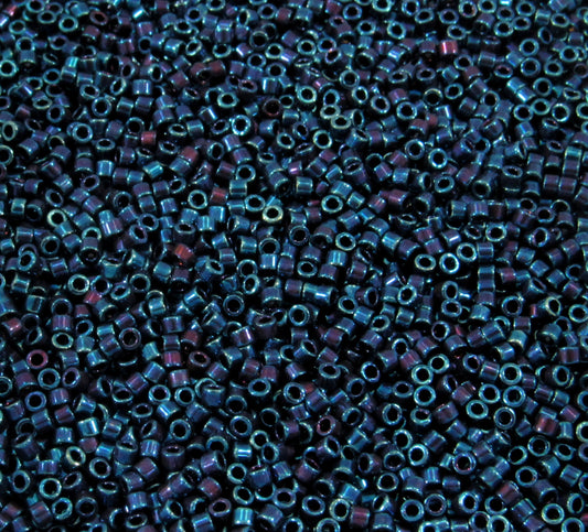 DB0025 11/0 Miyuki Metallic Blue Iris Delica Seed Beads, 5 Grams Tube, 25 Grams Bag, DB25, DB-0025 Japanese Glass Delicas for Jewelry Making