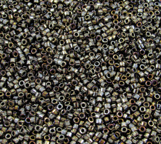 DB0026 11/0 Miyuki Metallic Steel Iris Delica Seed Beads, 5 Grams Tube, 25 Grams Bag DB26, DB-0026 Japanese Glass Delicas for Jewelry Making