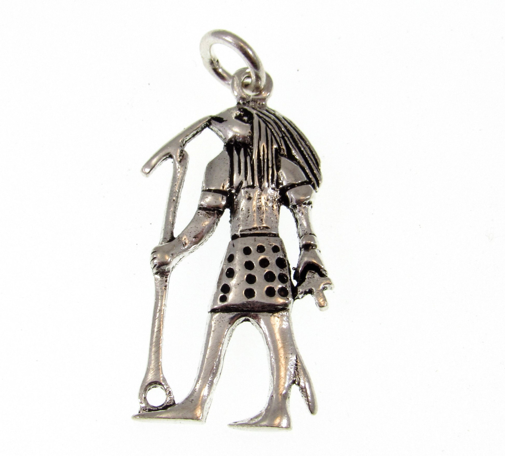 Solid 925 Sterling Silver Thoth Pendant – Egyptian God of Wisdom, Scribe & Moon, Ancient Egypt Amulet, Pagan Jewelry, Hermetic Talisman