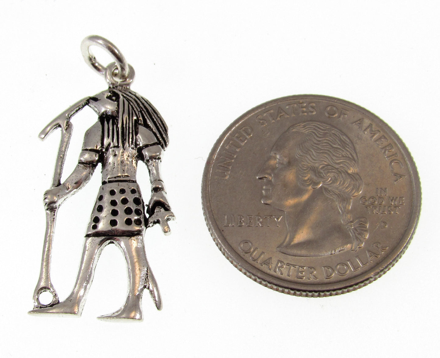 Solid 925 Sterling Silver Thoth Pendant – Egyptian God of Wisdom, Scribe & Moon, Ancient Egypt Amulet, Pagan Jewelry, Hermetic Talisman