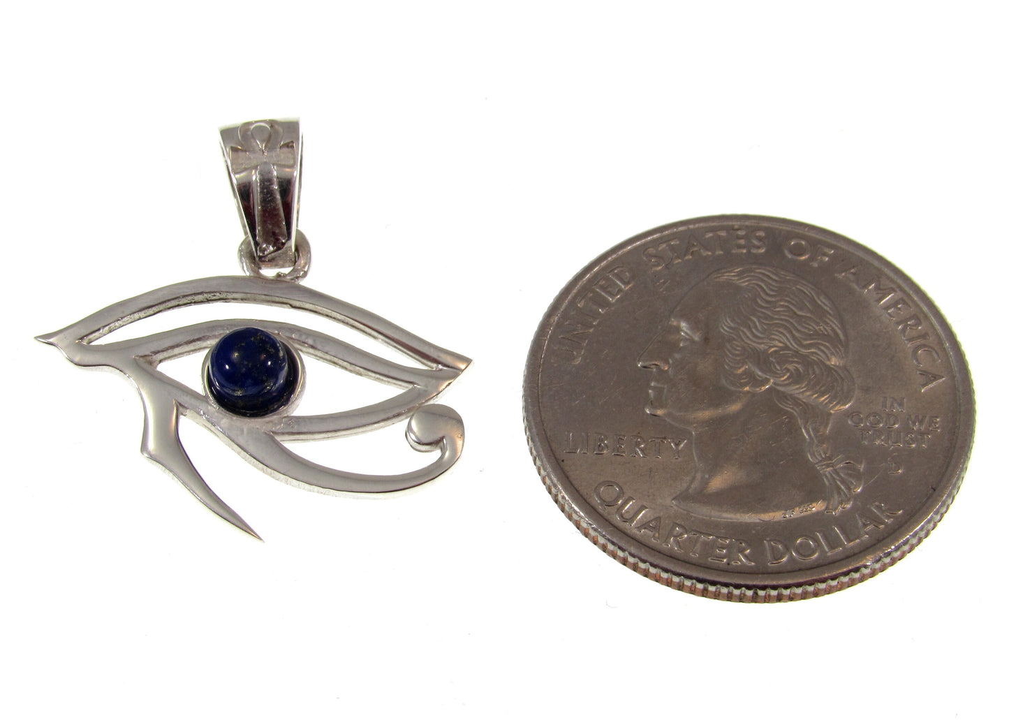 Solid 925 Sterling Silver Eye of Horus Pendant with Lapis Lazuli – Egyptian Protection Amulet, Third Eye Jewelry, Spiritual Healing Charm
