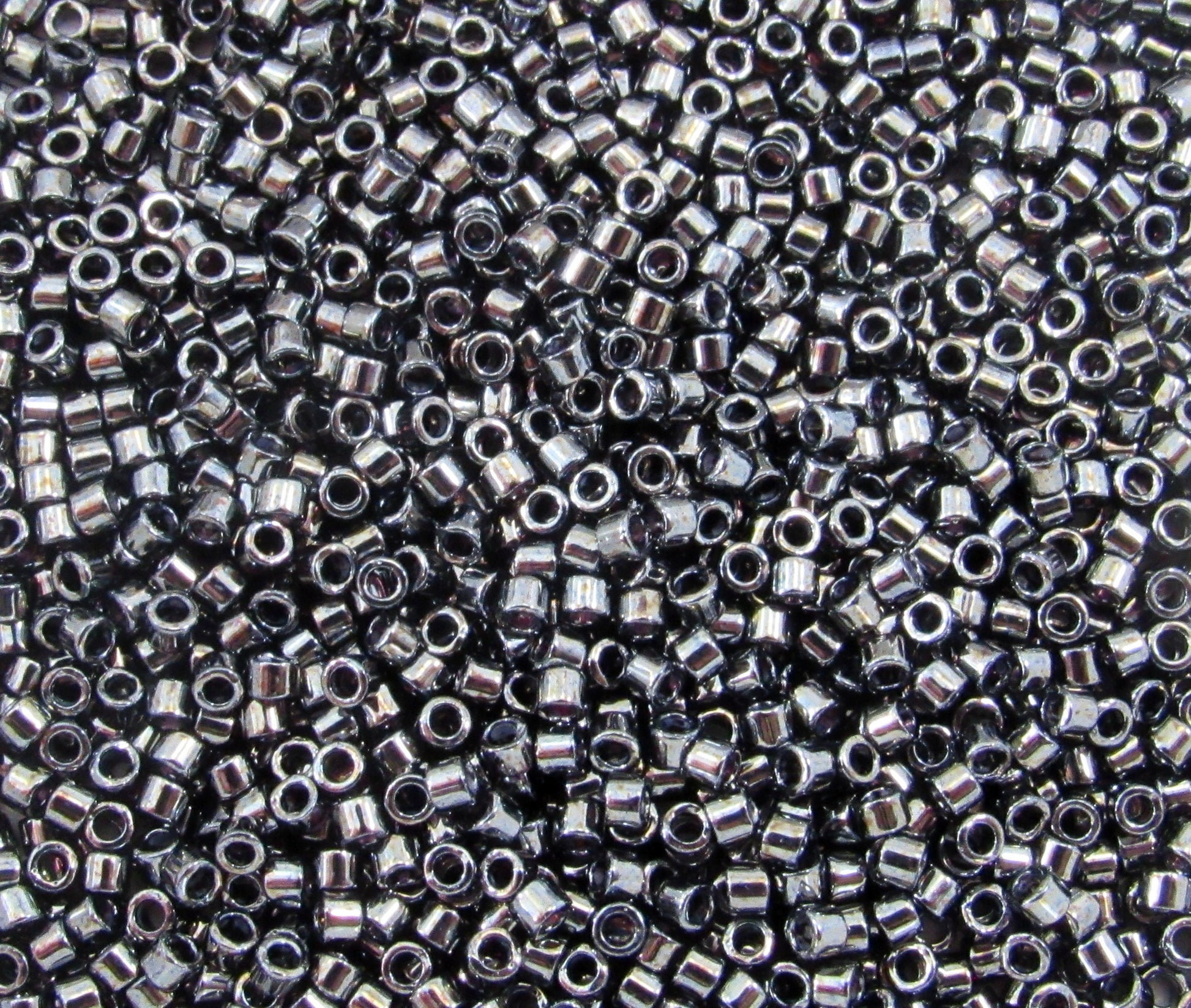DB0001 11/0 Miyuki Gunmetal Delica Seed Beads, 5 Grams Tube, 25 Grams Bag, DB1, DB-1 Japanese Glass Delicas for Jewelry Making