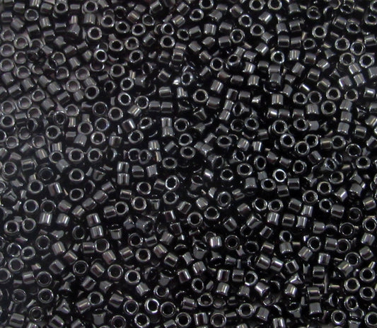 DB0010 11/0 Miyuki Black Delica Seed Beads, 5 Grams Tube, 25 Grams Bag, DB10, DB-10 Japanese Glass Delicas for Jewelry Making