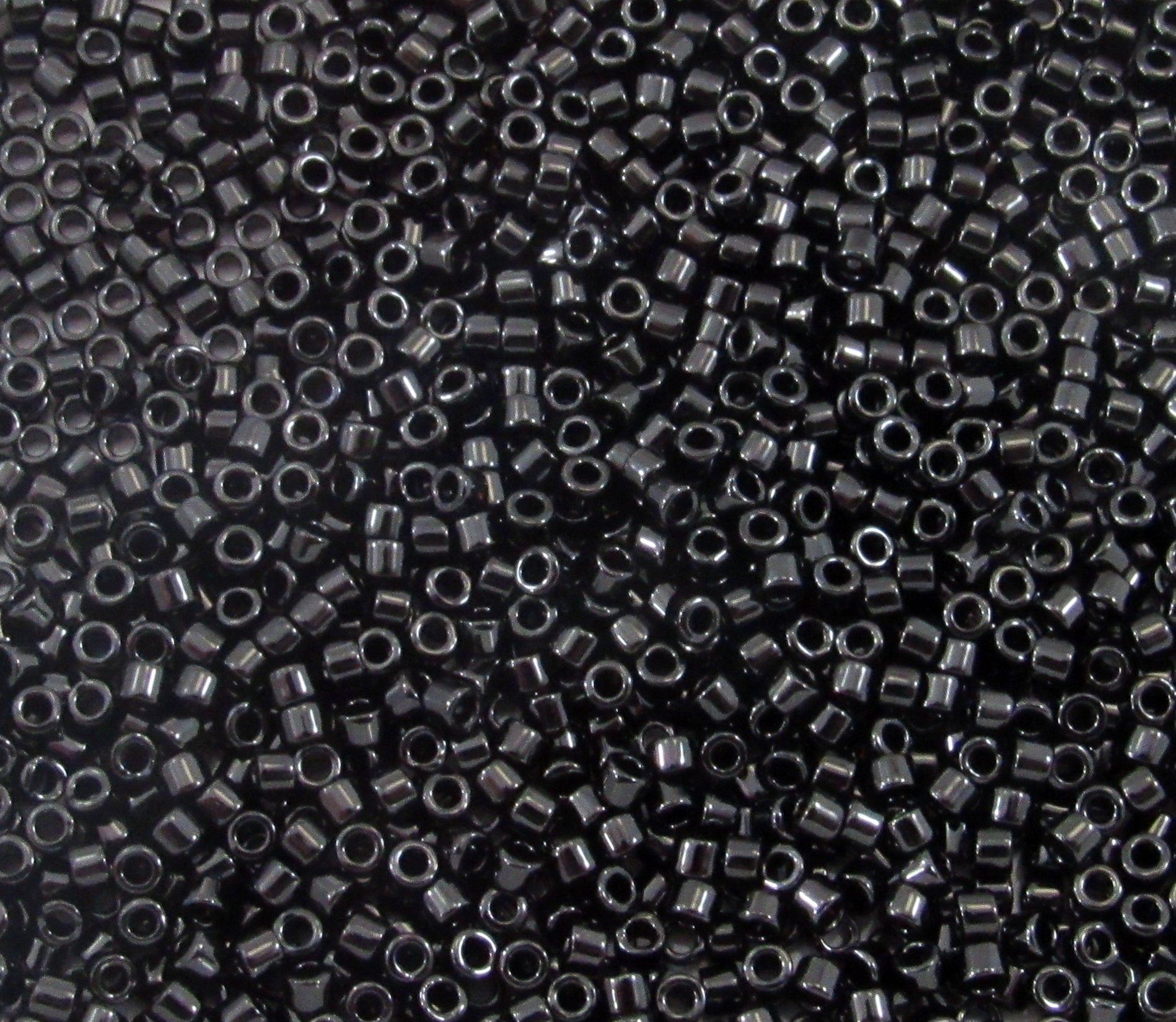 DB0010 11/0 Miyuki Black Delica Seed Beads, 5 Grams Tube, 25 Grams Bag, DB10, DB-10 Japanese Glass Delicas for Jewelry Making