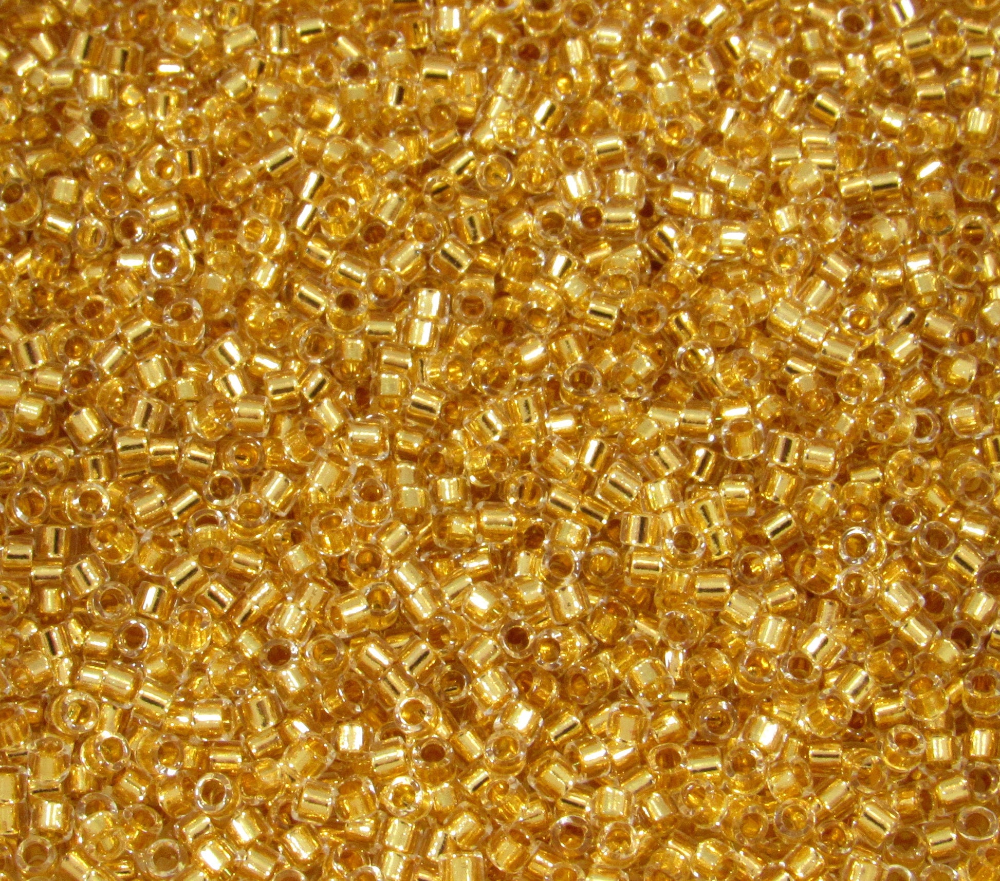 DB0033 11/0 Miyuki 24kt Gold Lined Crystal Delica Seed Beads, 5 Grams Tube, 25 Grams Bag, DB33, DB-33 Japanese Glass Delicas for Jewelry