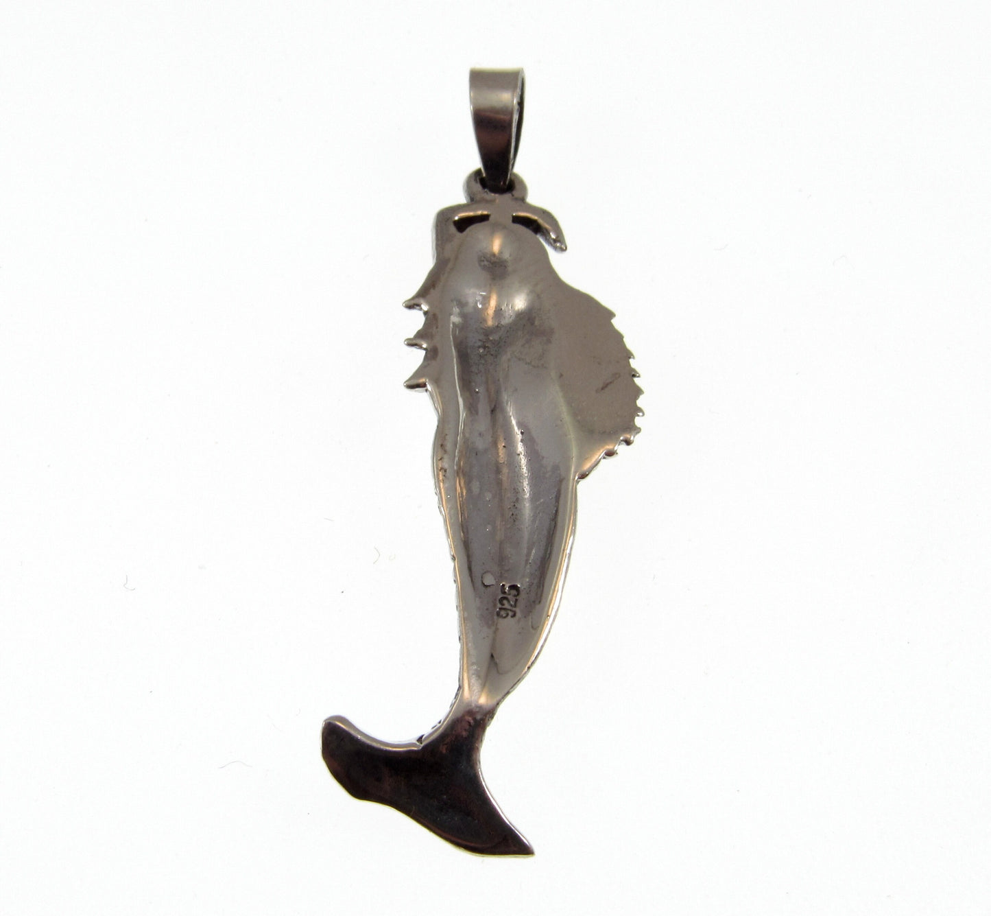 Solid 925 Sterling Silver Standing Mermaid Pendant, Handcrafted Sea Maiden, Water Nymph, Siren, Enchantress, Fantasy & Goddess Jewelry