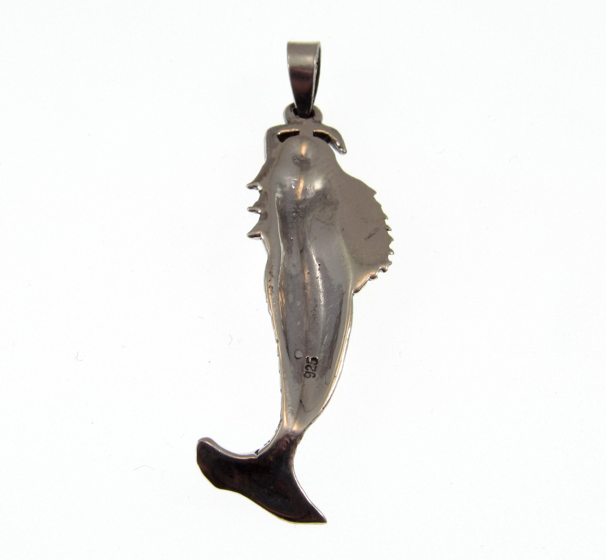 Solid 925 Sterling Silver Standing Mermaid Pendant, Handcrafted Sea Maiden, Water Nymph, Siren, Enchantress, Fantasy & Goddess Jewelry